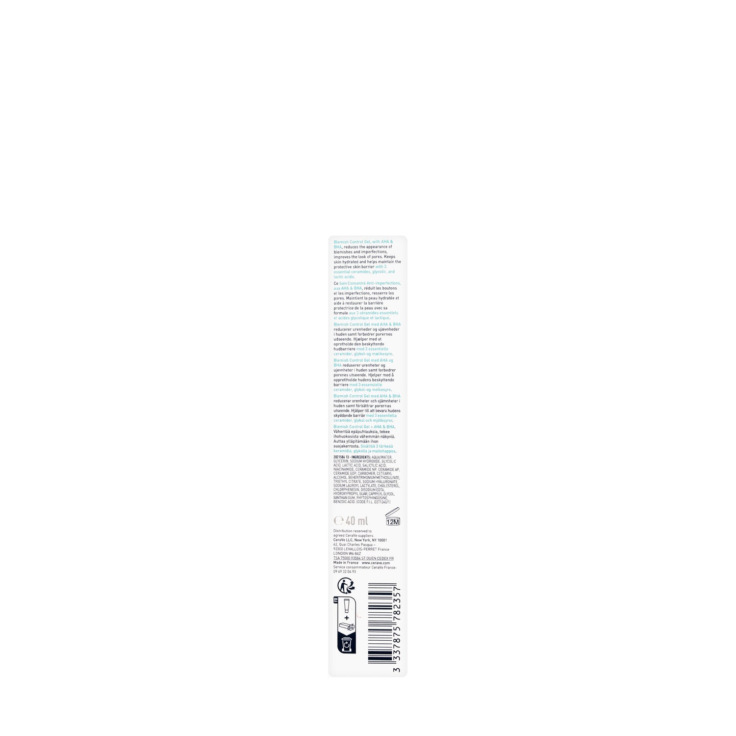 CeraVe Blemish Control Gel with AHA & BHA Gel 40 Ml