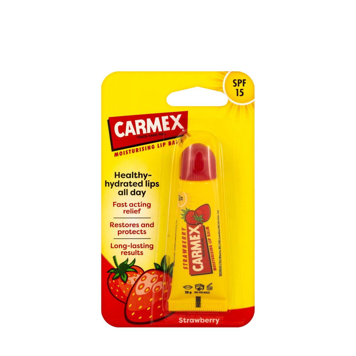 Carmex Strawberry Moisturizing  SPF 15 Lip Balm 10 Gm