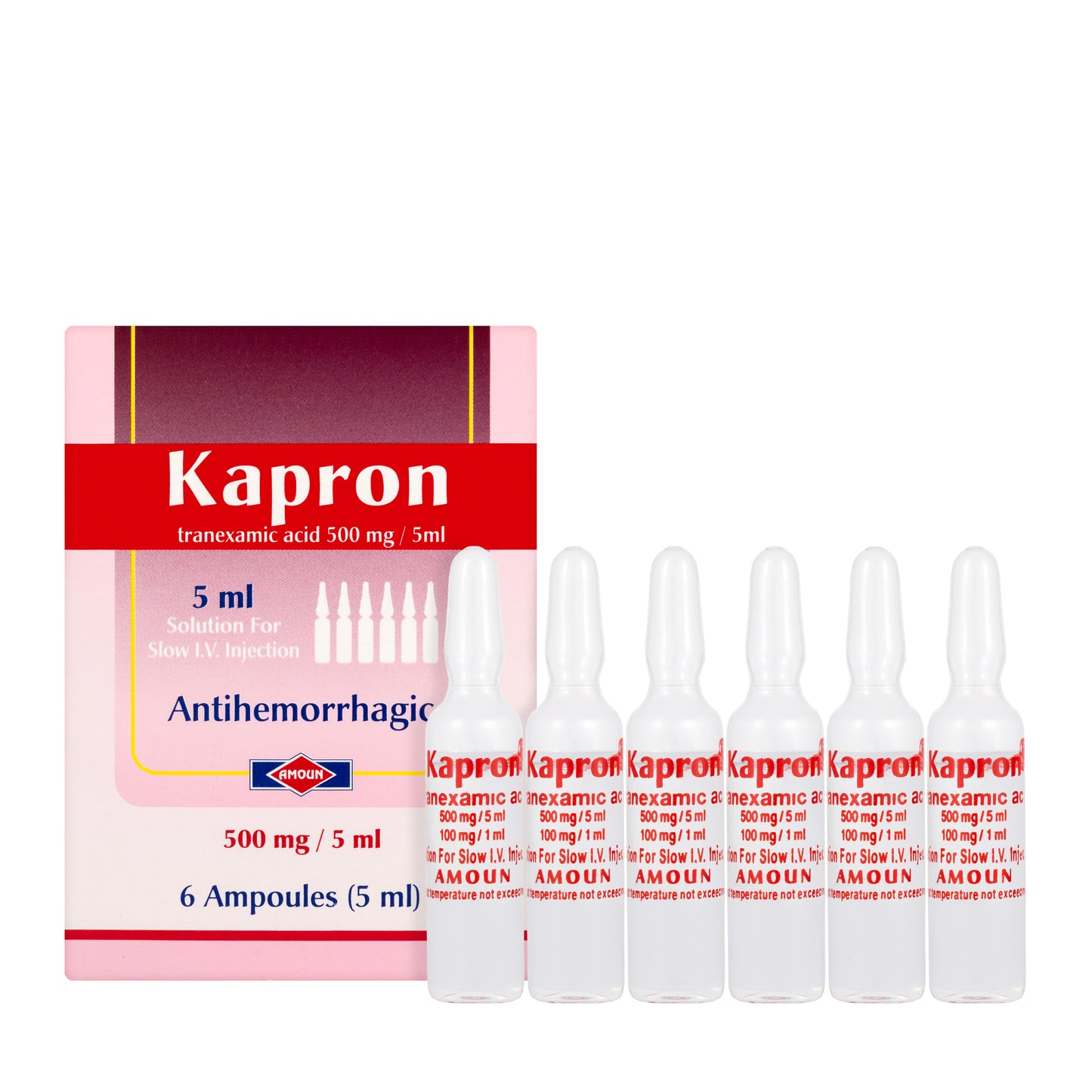 Kapron 500Mg/5Ml Injection 6 Ampoules