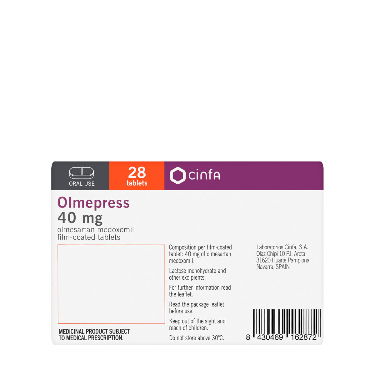 Olmepress 40Mg 28 Tablets