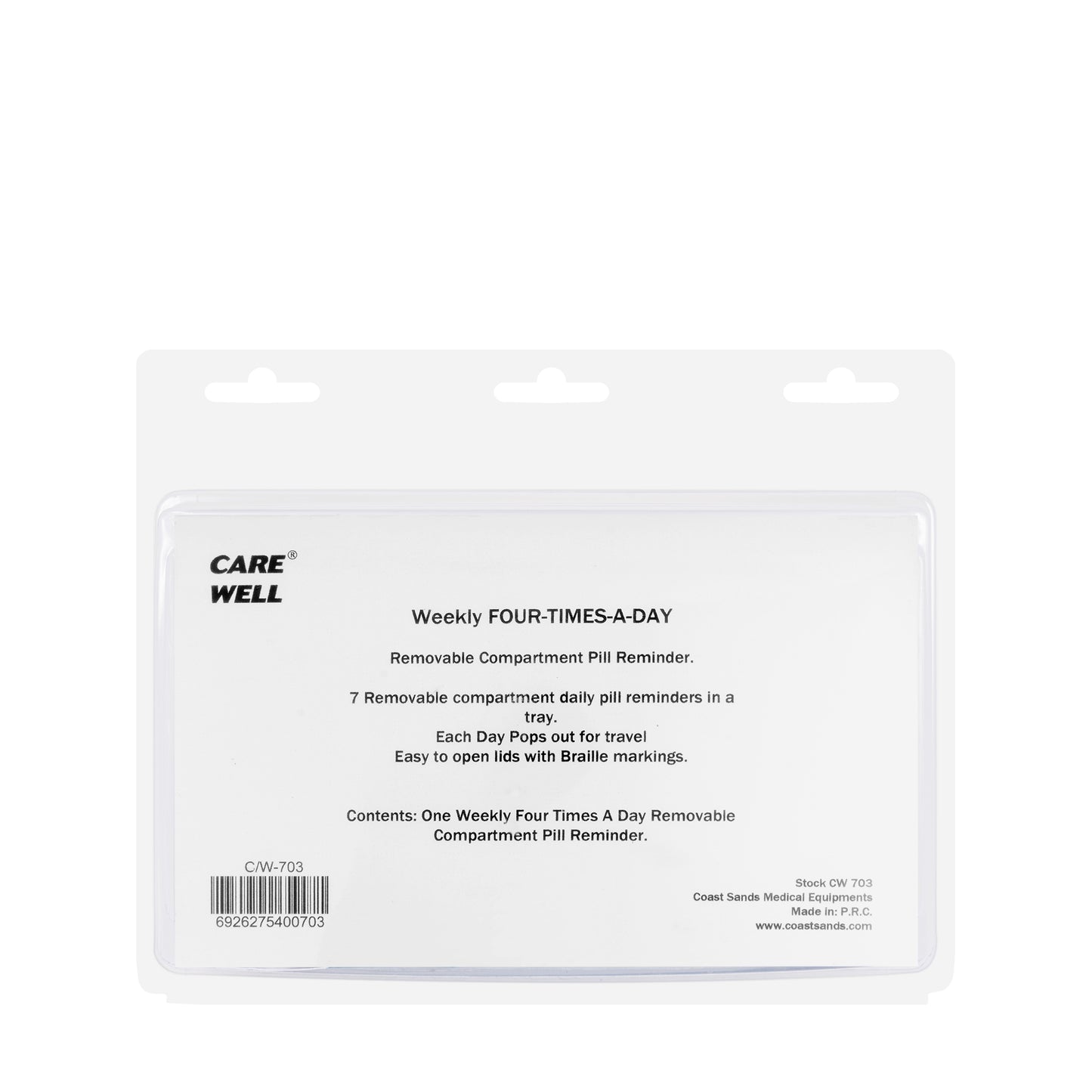 Care Well Weekly Four Times A Day Pill Box [703]