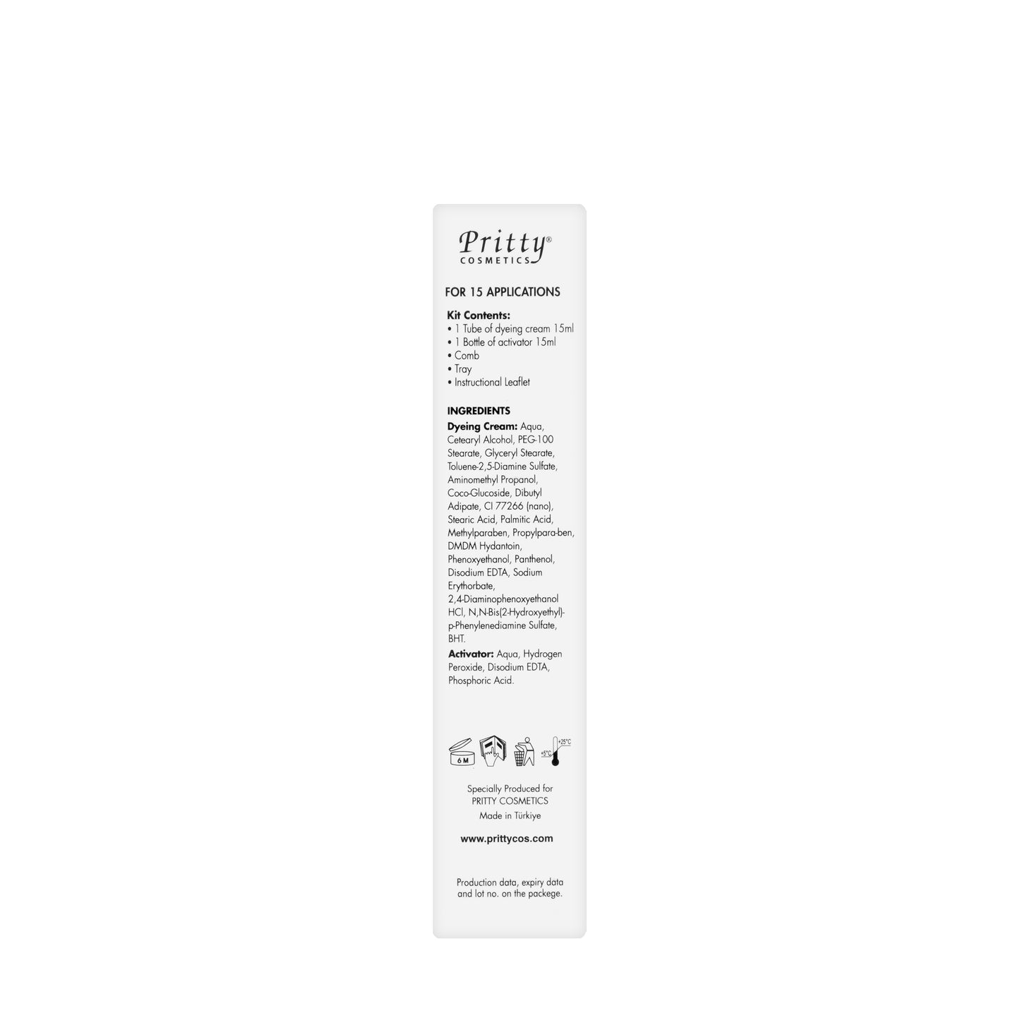 Pritty Eyelash and Eyebrow Dye Black (15 Applications)