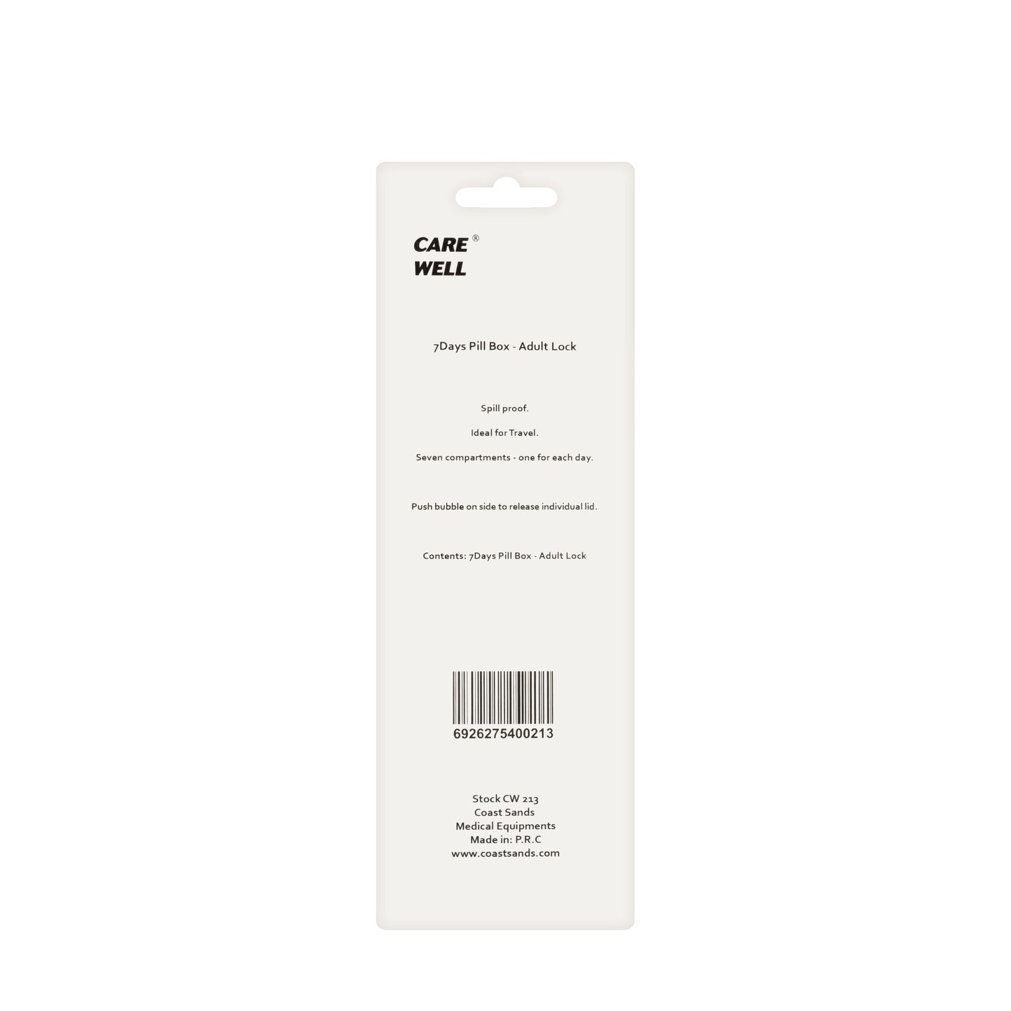 Care Well 7 Days Pill Box Adult Lock [213]