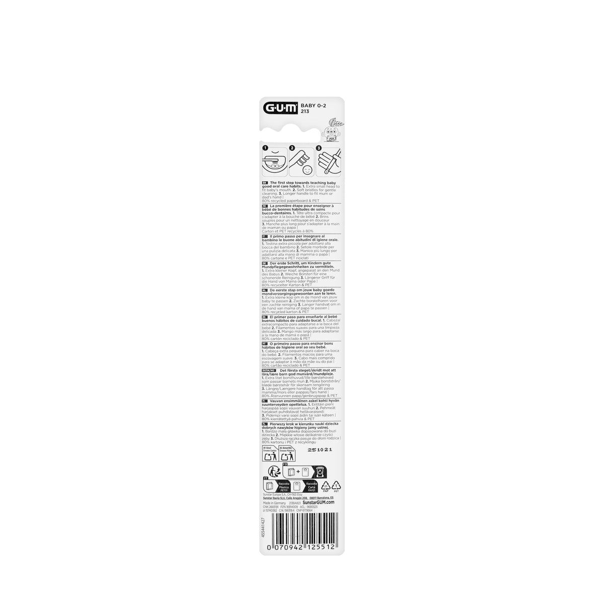 Gum Baby Toothbrush 213 / 0-2 Years