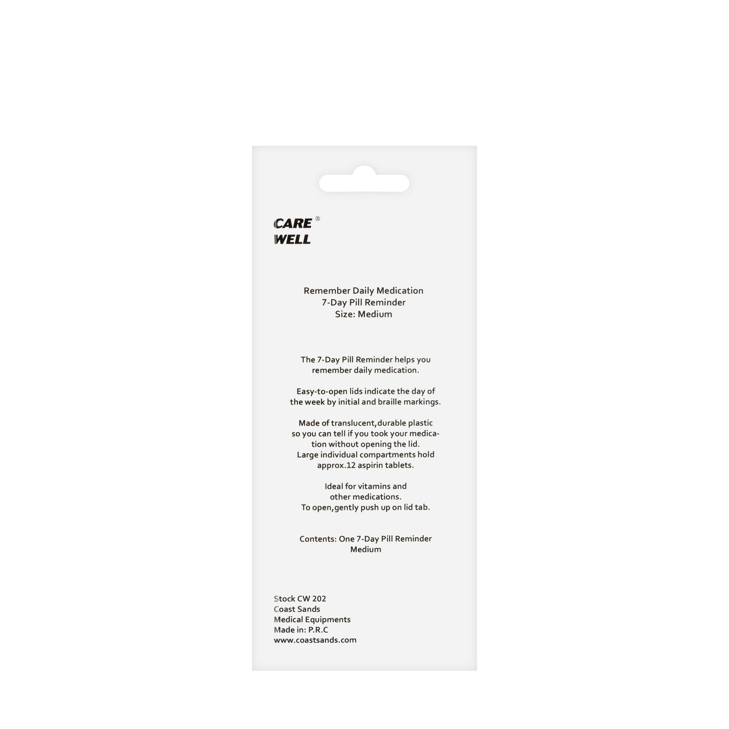 Care Well 7 Days Pill Reminder Medium [202]