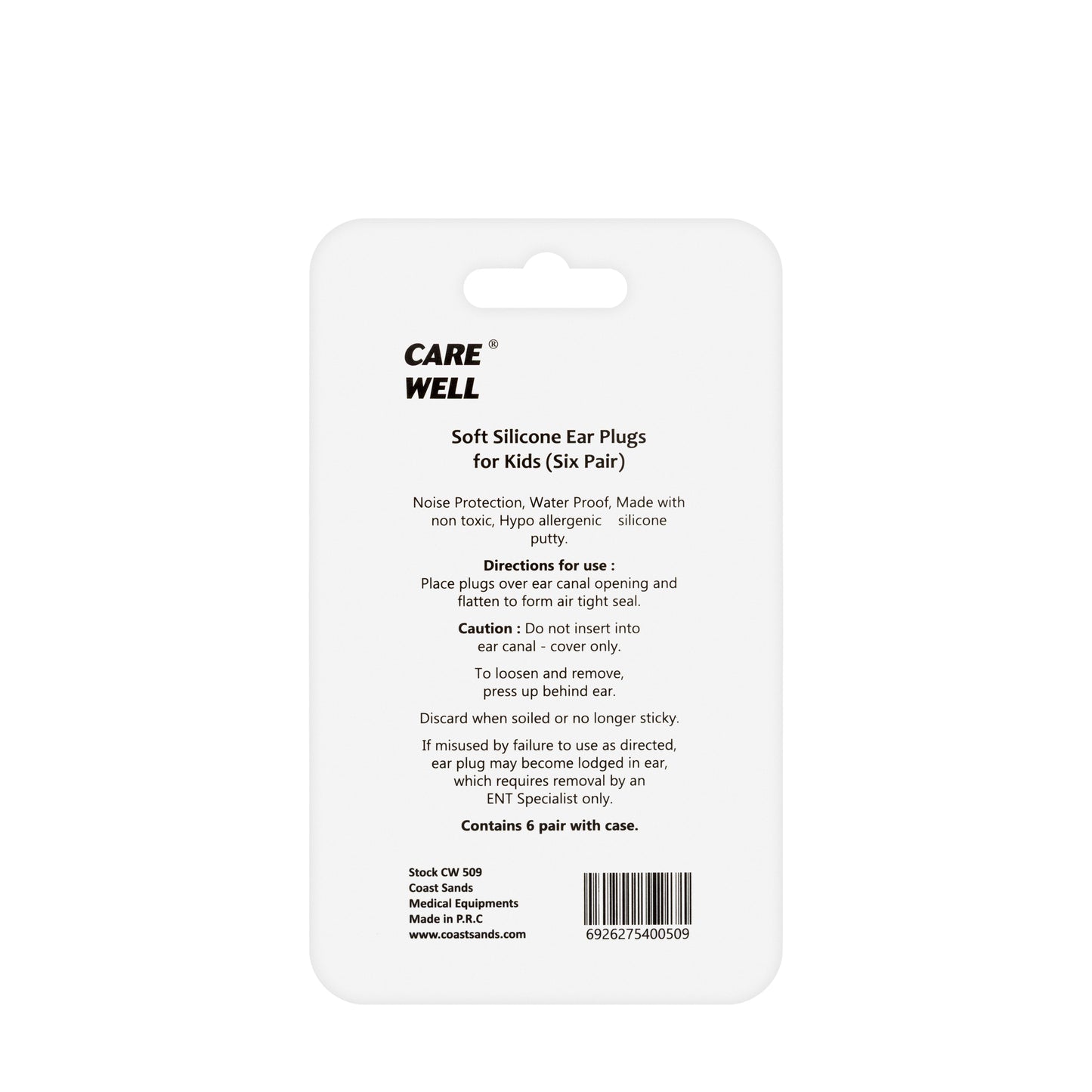 Care Well Kids Silicone Earplugs [509]