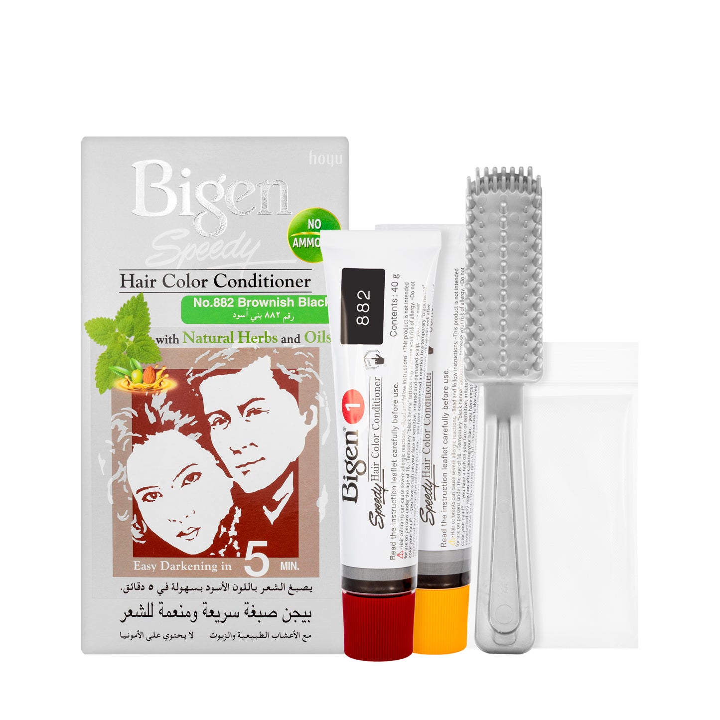 Bigen Speedy Hair Color  Conditioner Brown Black 882 Cream 40 G