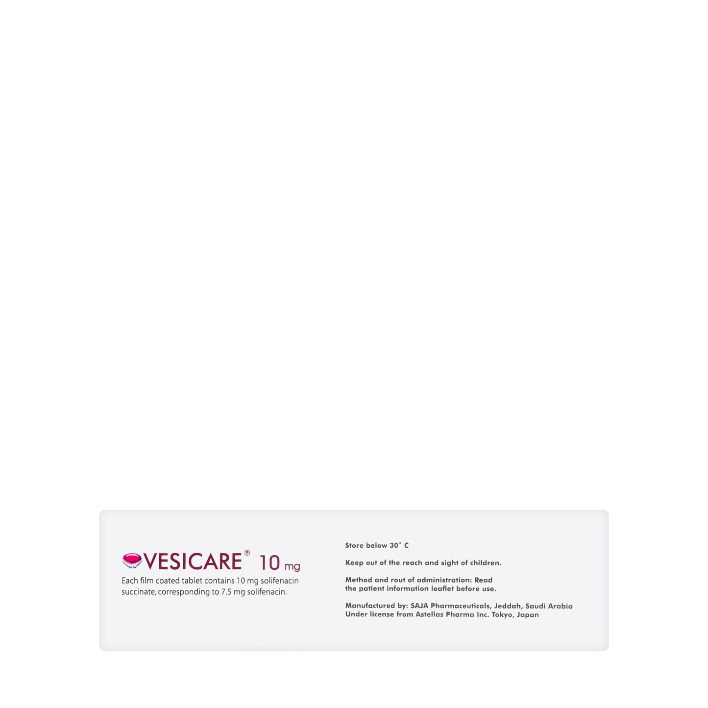 Vesicare 10Mg 30 Tablets