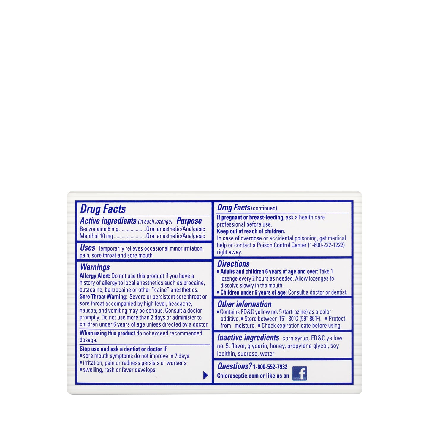 Chloraseptic Honey and Lemon 18 Lozenge