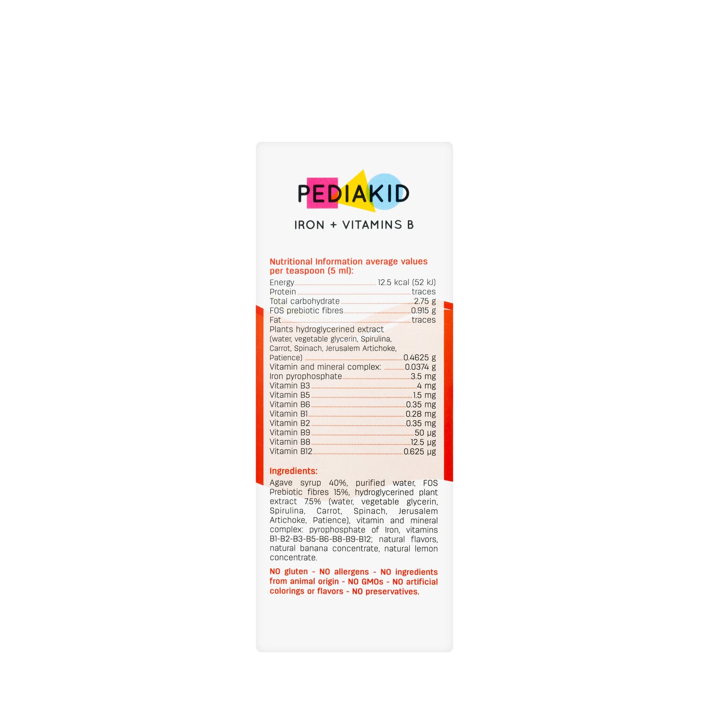 Pediakid Iron + Vitamins B Syrup 125 ml