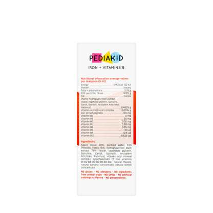 Pediakid Iron + Vitamins B Syrup 125 ml