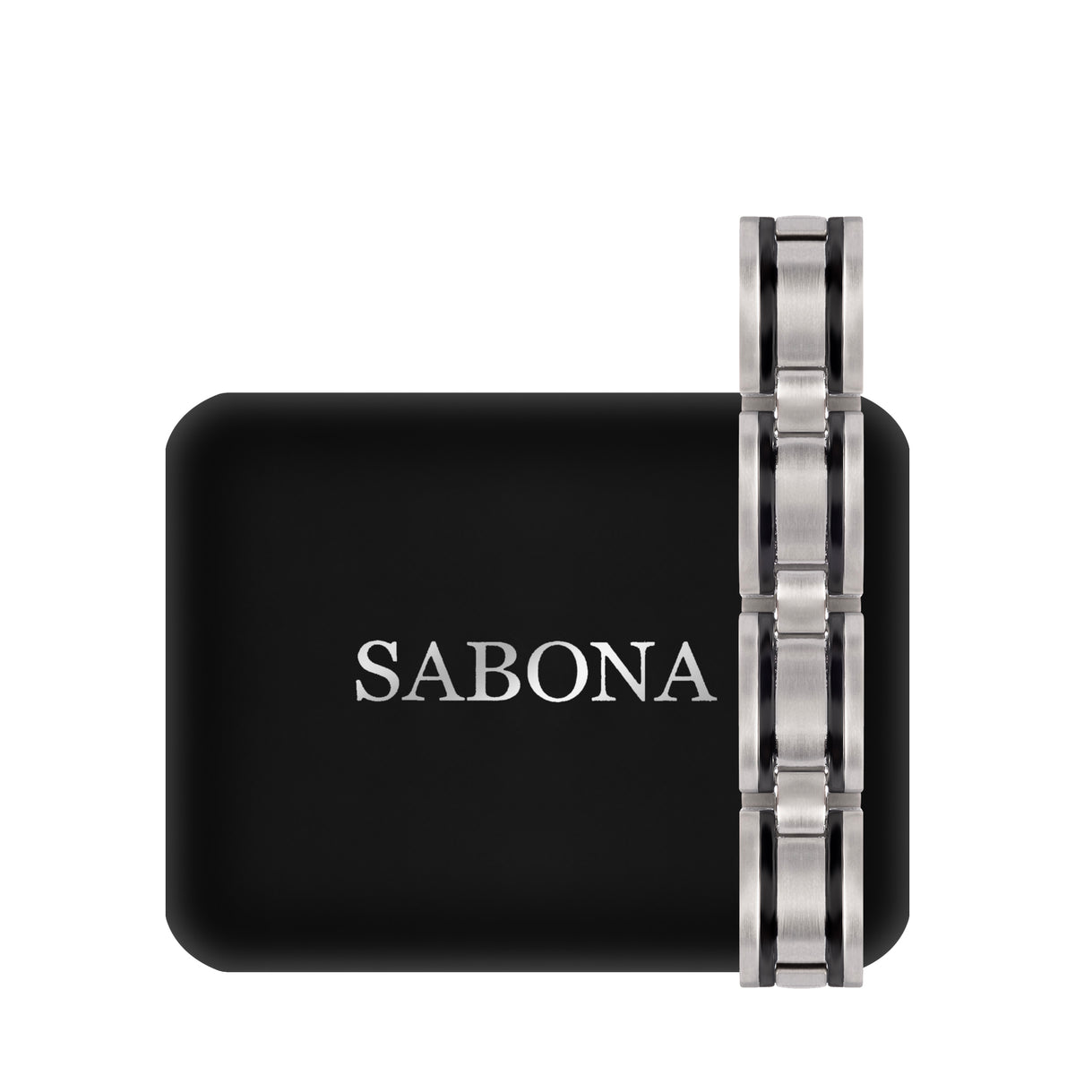 Sabona 353 Executive Stainless/Rubber Magnetic Bracelet [Large]