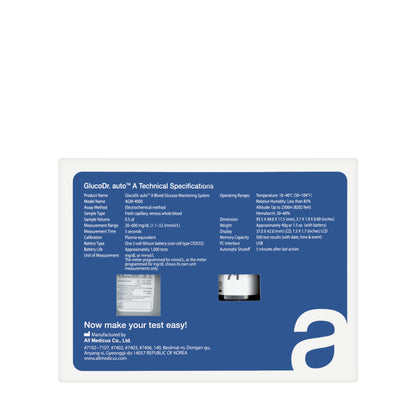 Gluco Dr. Auto A Glucometer Set 25 + 100 Strips