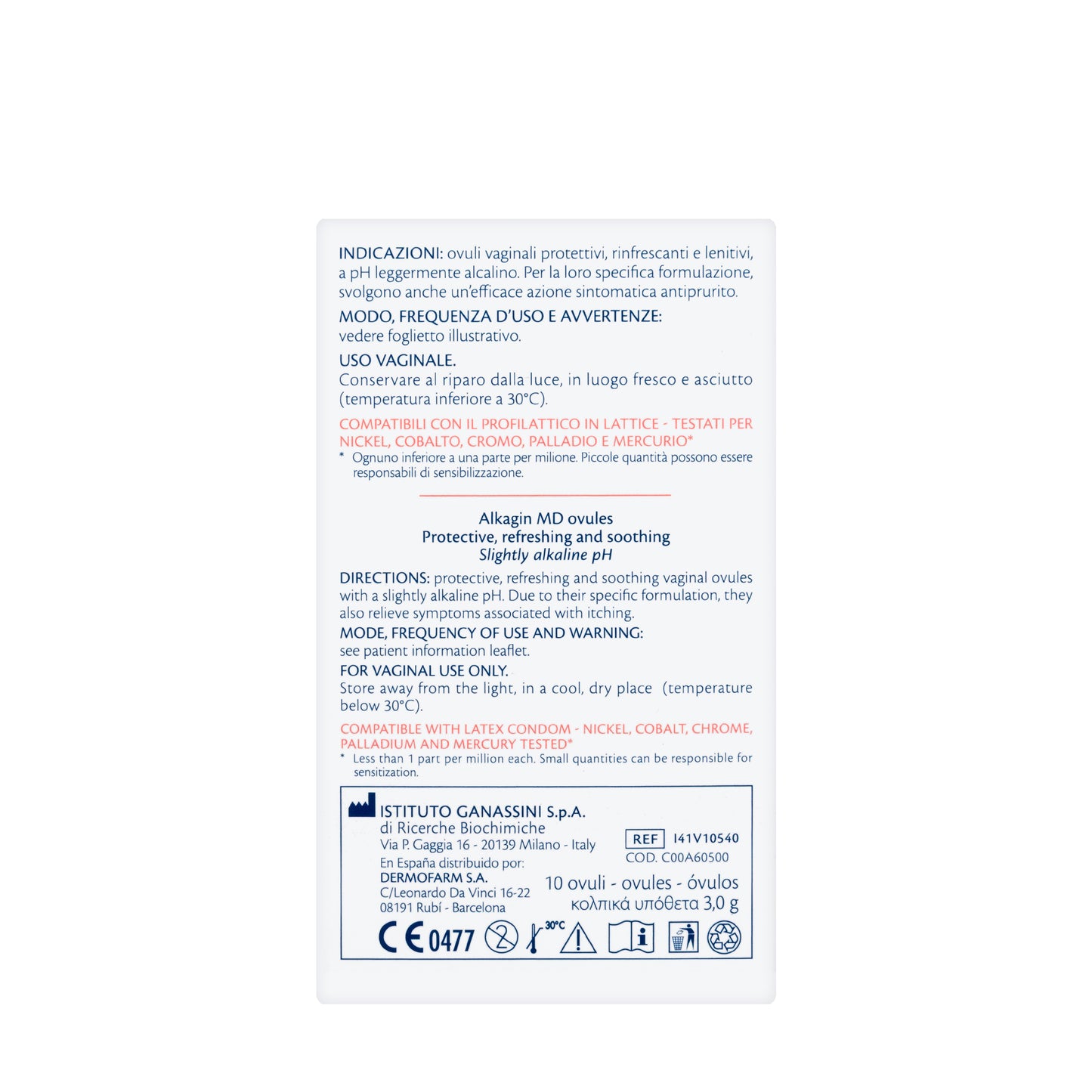 Alkagin Vaginal Ovules 10 Pieces