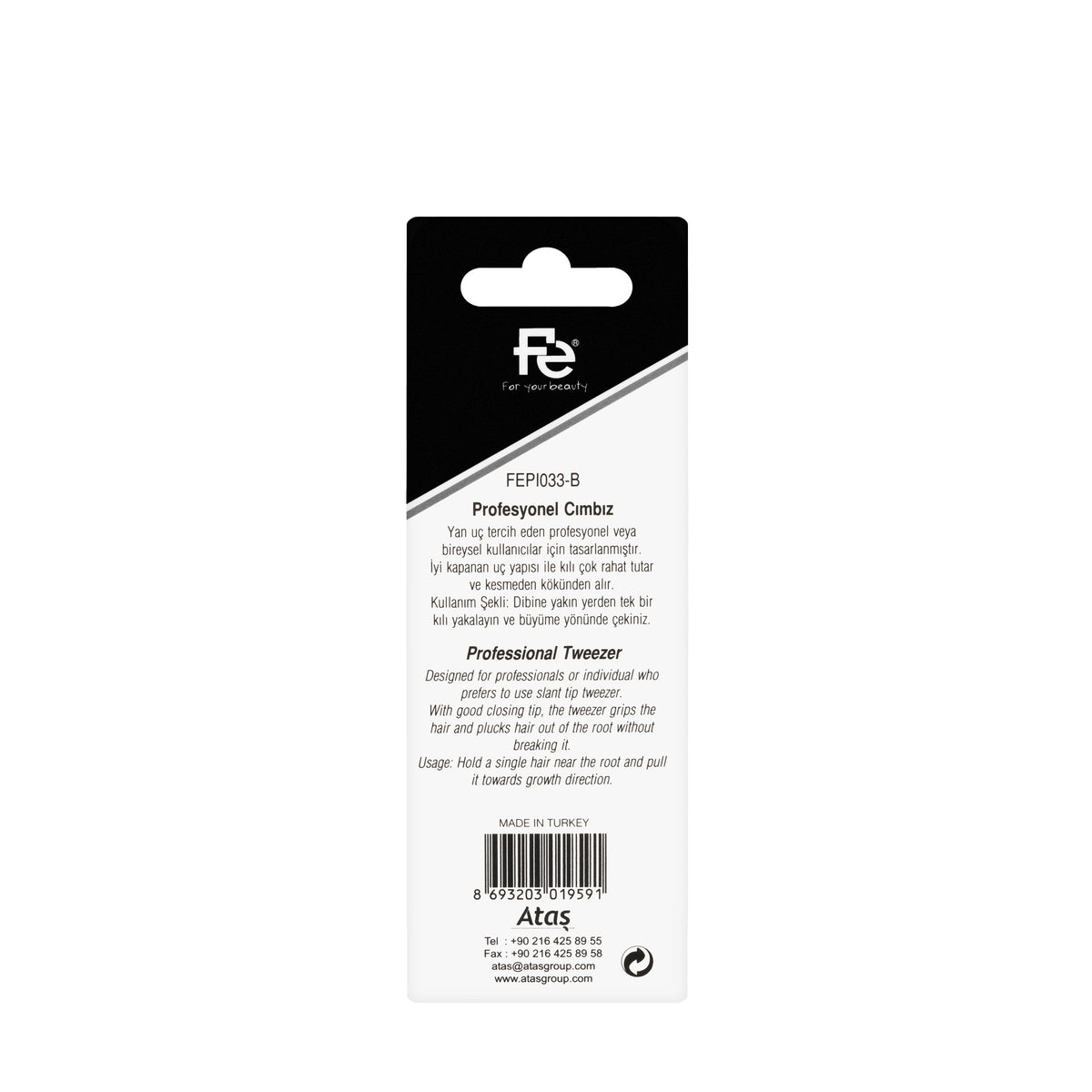 Fe Tweez Proffessional Slant tip 1033 B