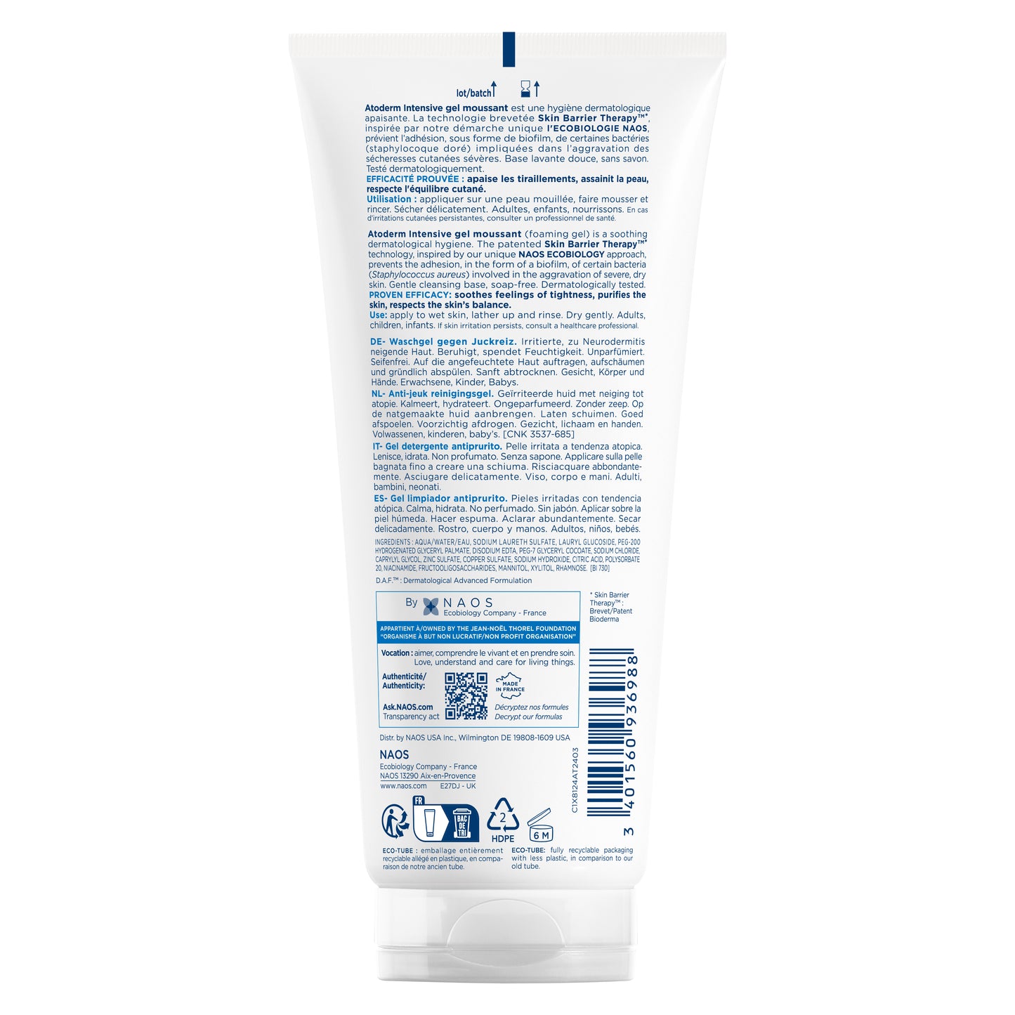 Bioderma Atoderm Intensive Gel Moussant Ultra-Soothing Foaming Gel 200 Ml