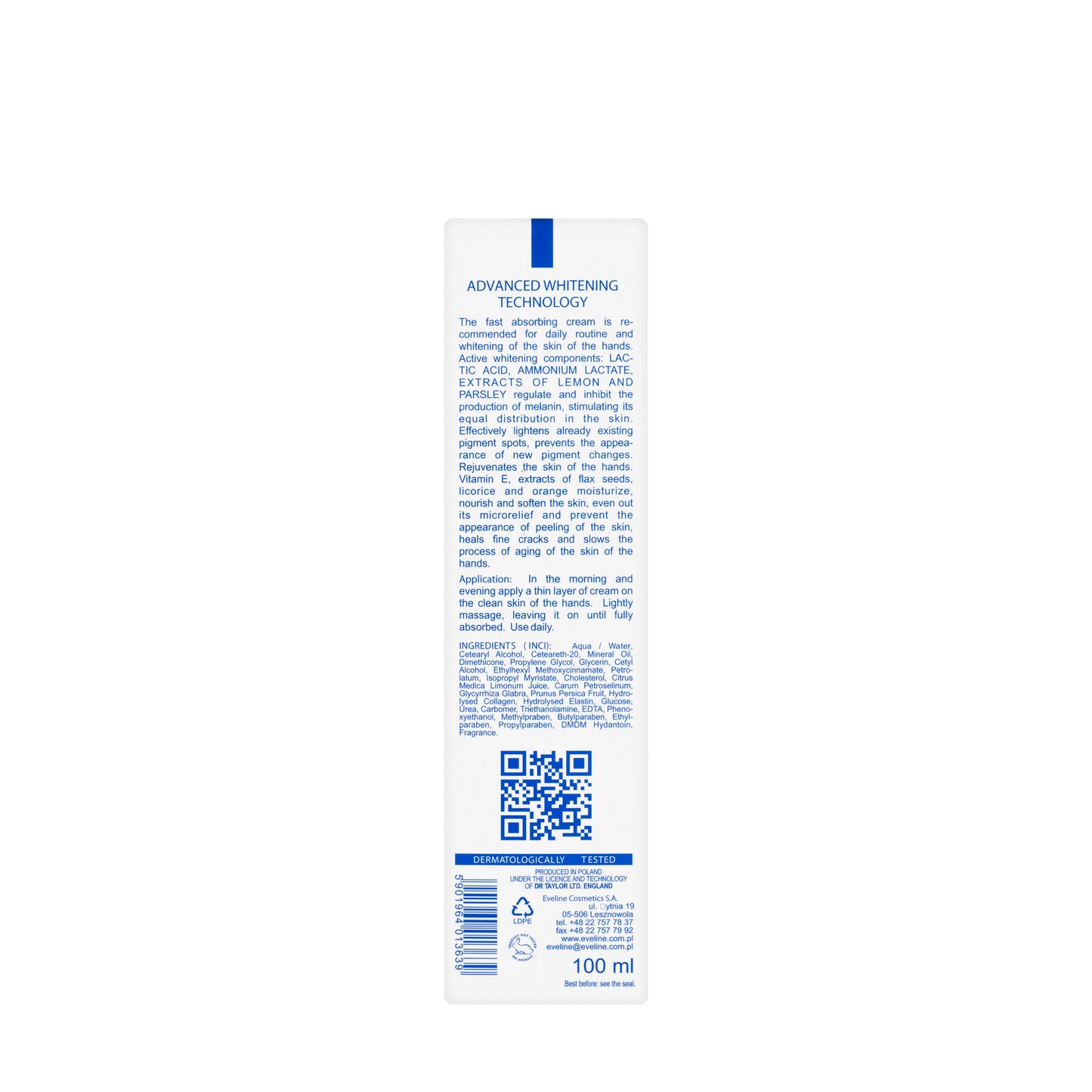 Eveline Cosmetics Double White Hand Cream with Collagen SPF 15 100 Ml