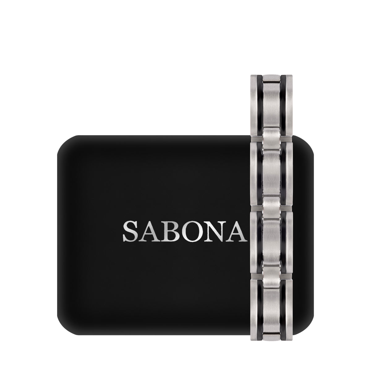Sabona 351 Executive Stainless Black Magnetic Bracelet [Medium]