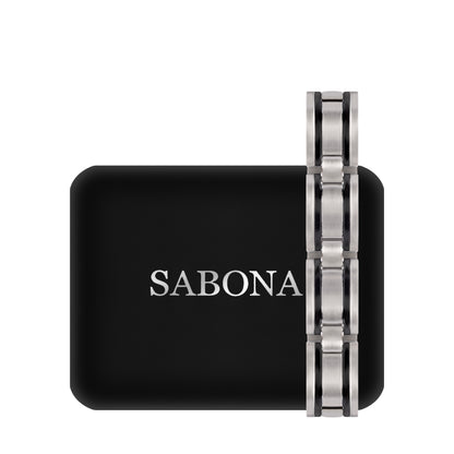 Sabona 351 Executive Stainless Black Magnetic Bracelet [Medium]