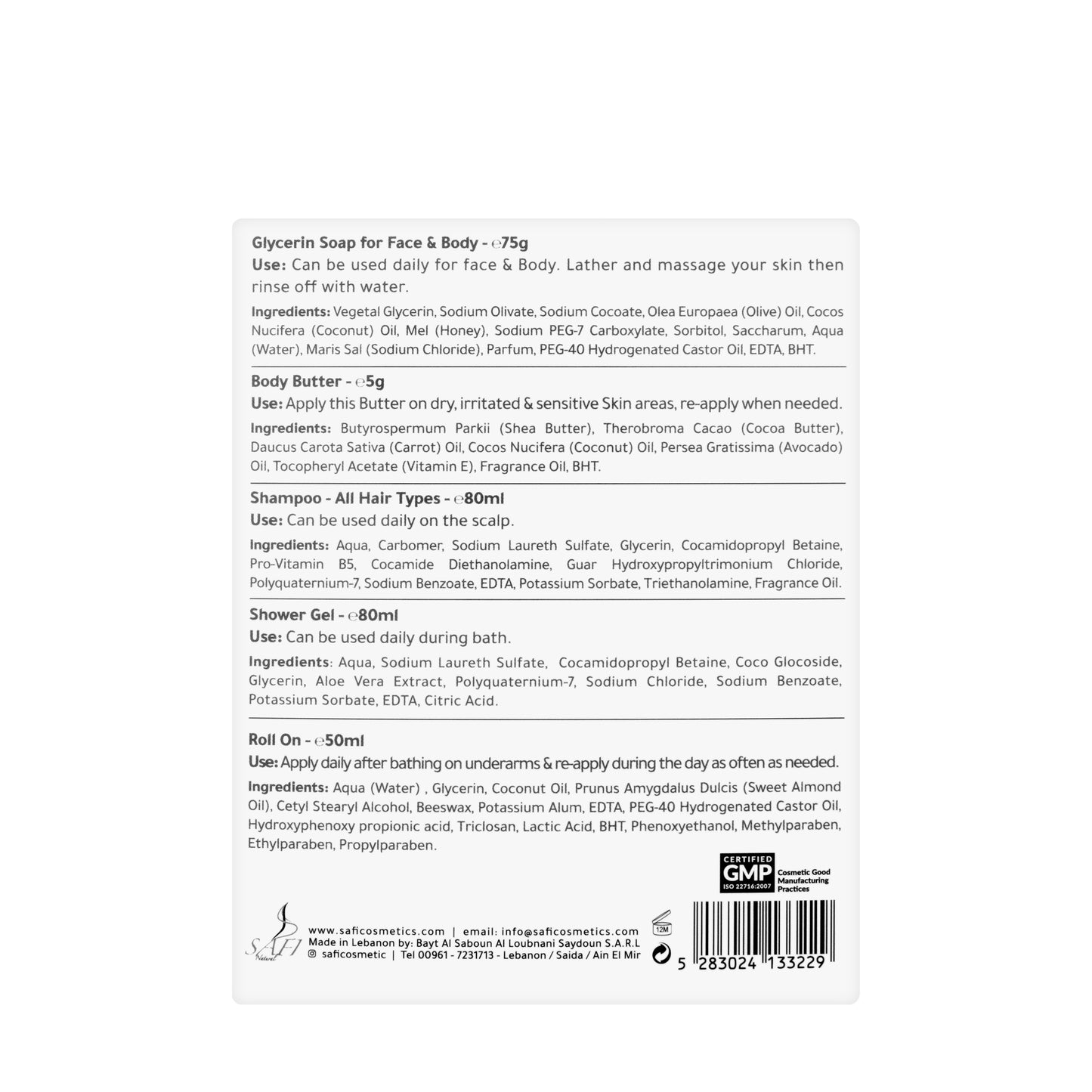 Safi Hajj Kit Fragrance Free