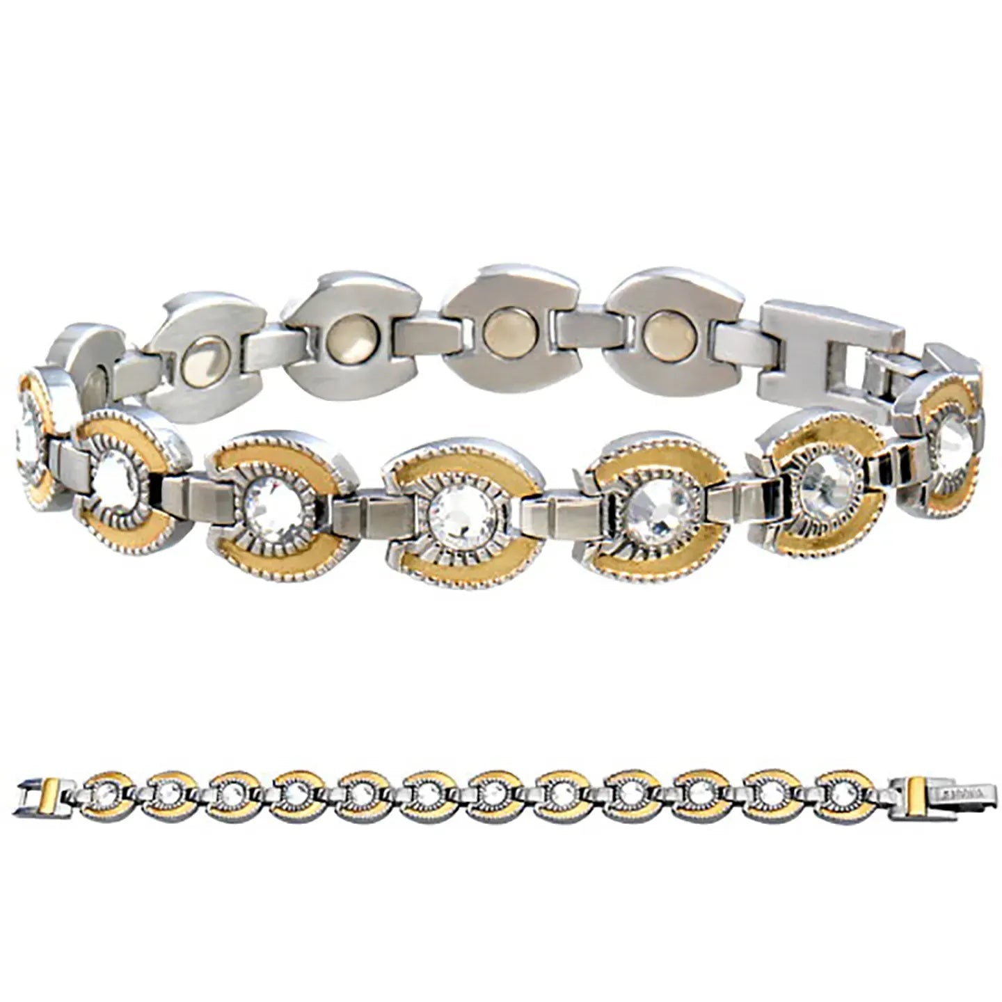 Sabona 216 Lady Gem Gold Horseshoe Magnetic Bracelet [Large]