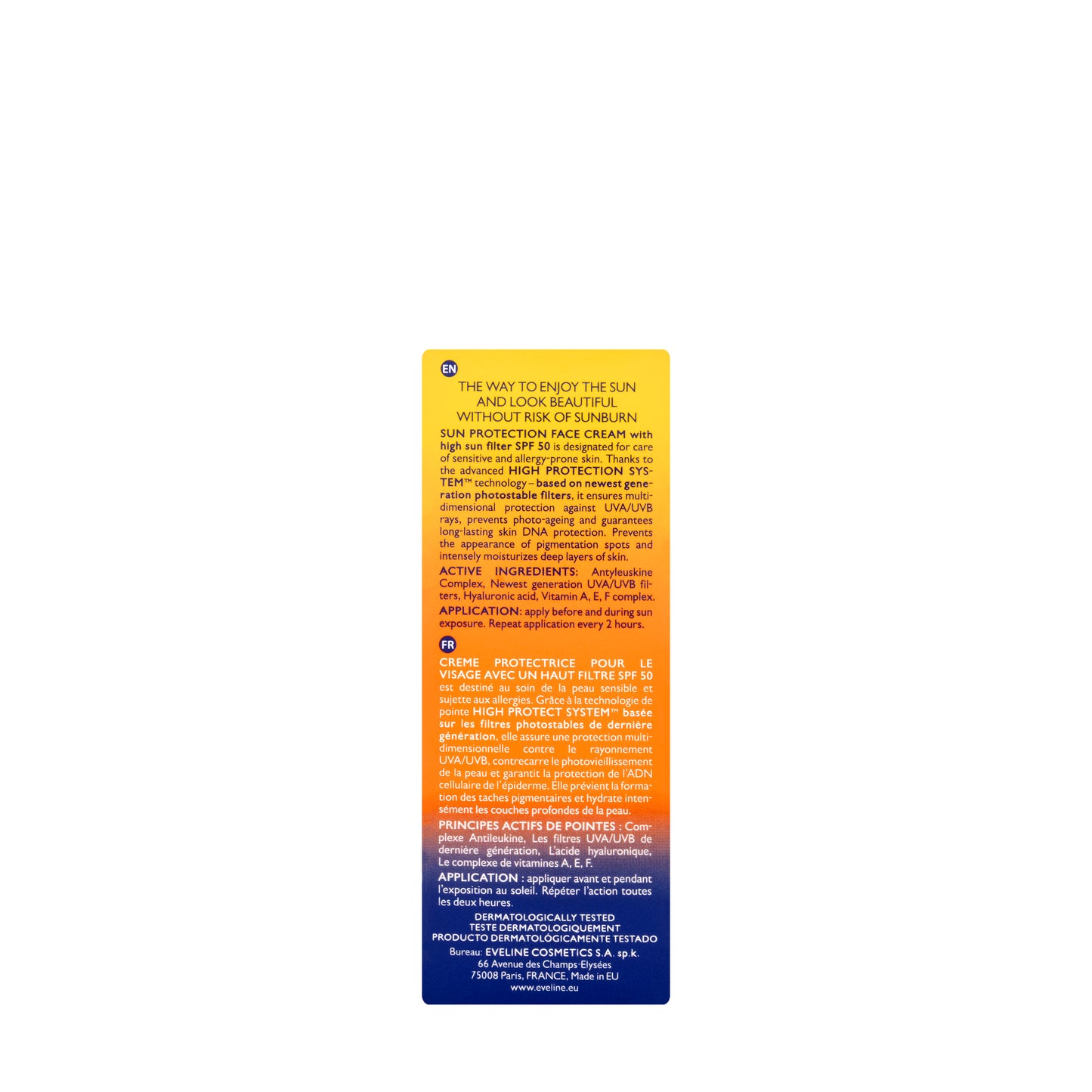 Eveline Sun SPF 50 High Protection Face Cream 50 Ml