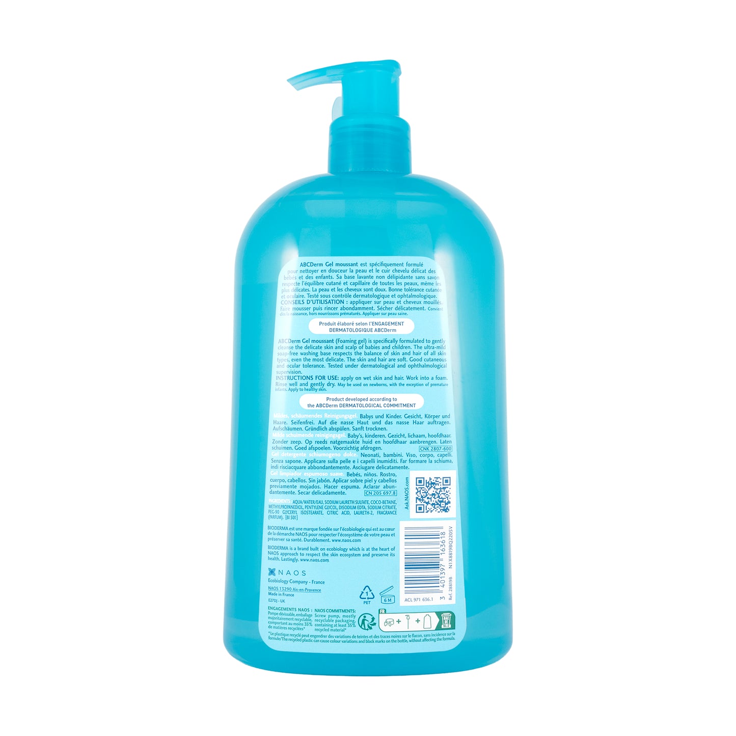 Bioderma ABCDerm Moussant Mild Foaming Cleanser 1 Liter
