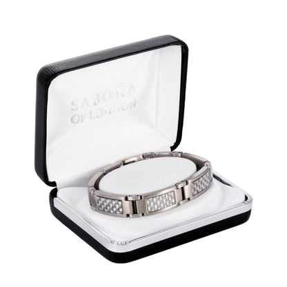 Sabona 348 Grey Carbon Fiber Magnetic Bracelet [Medium]