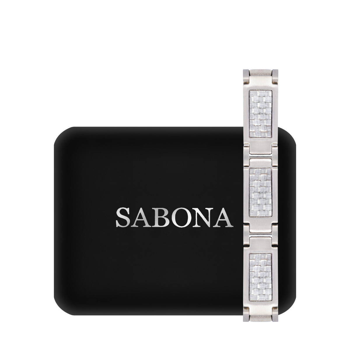 Sabona 348 Grey Carbon Fiber Magnetic Bracelet [Medium]