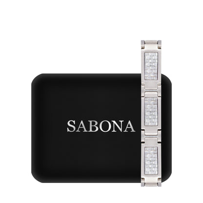 Sabona 348 Grey Carbon Fiber Magnetic Bracelet [Medium]