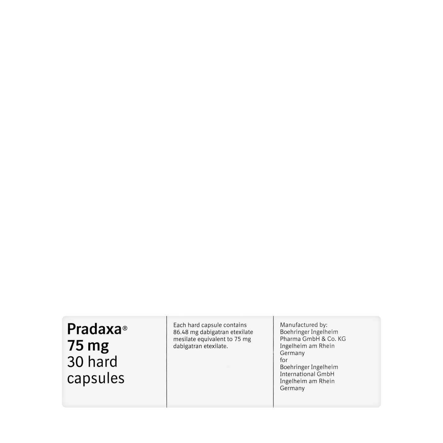 Pradaxa 75Mg 30 Capsules