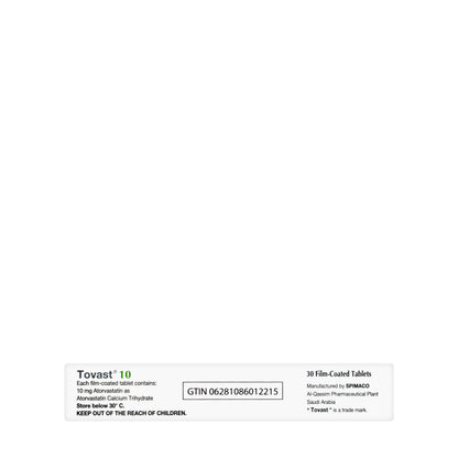Tovast 10Mg 30 Tablets