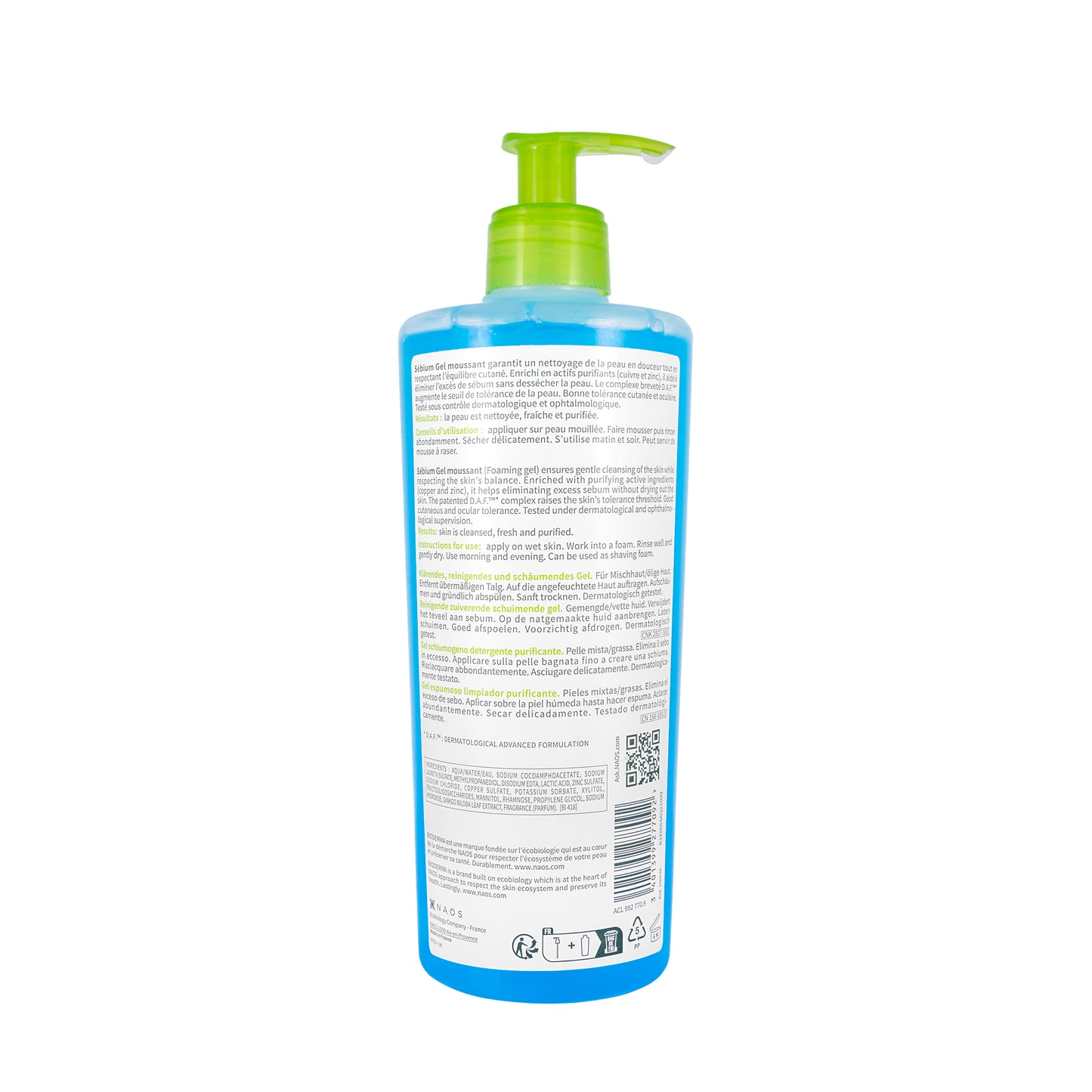 Bioderma Sébium Gel Moussant (Purifying Foaming Gel) 500 Ml