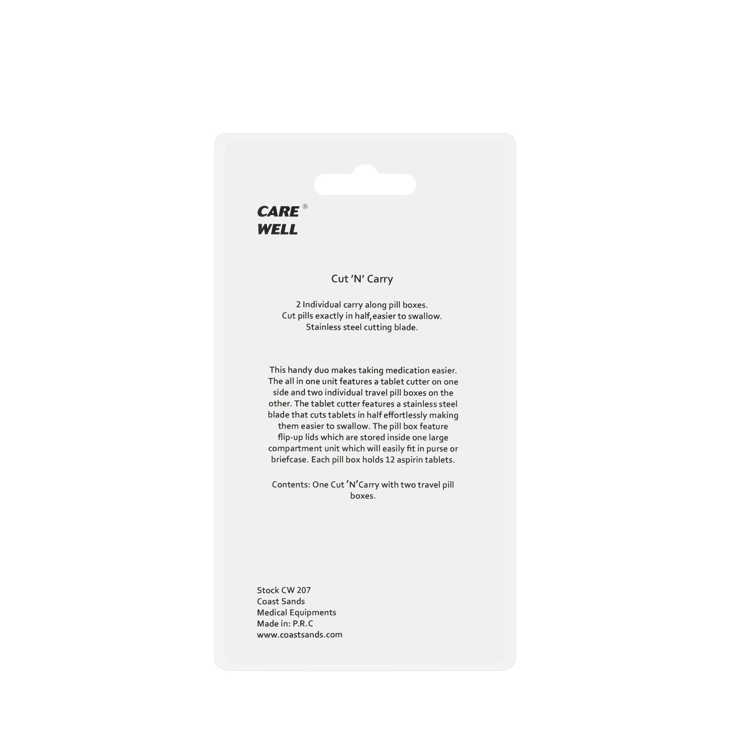 Care Well Cut-N-Carry With Removable Pill Boxes [207]