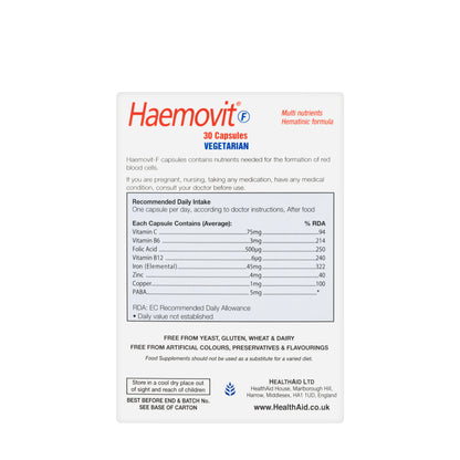 Health Aid HaemoVit-F 30 Capsules