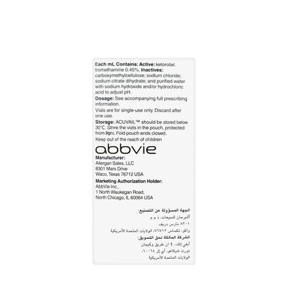 Acuvail 0.45% 30X0.4 Ml Eye Drops