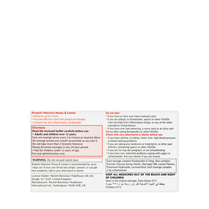 Strepsils Intensive Honey & Lemon 16 Lozenges