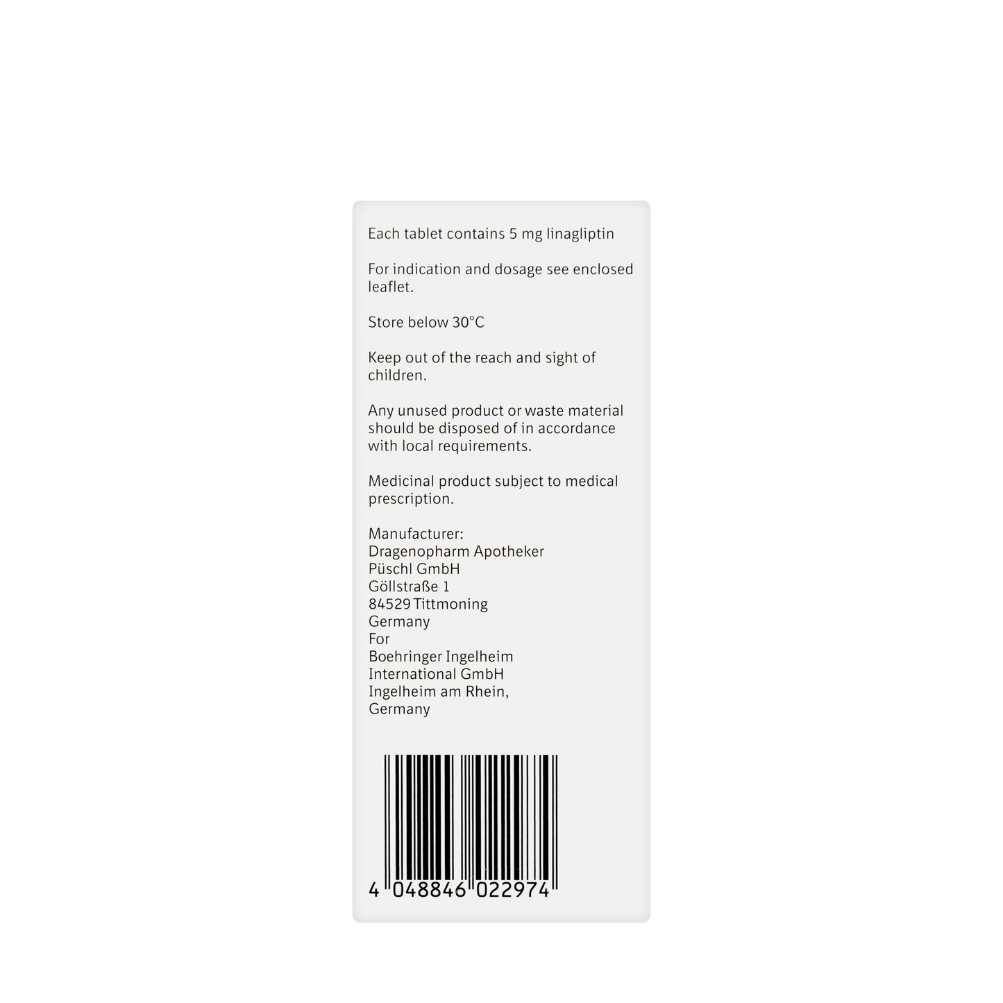 Trajenta 5Mg 30 Tablets