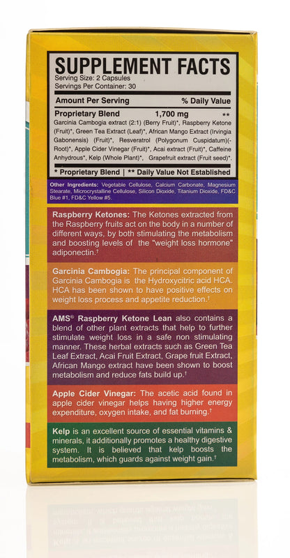 AMS Raspberry Ketone Lean Weight Loss 60 Capsule