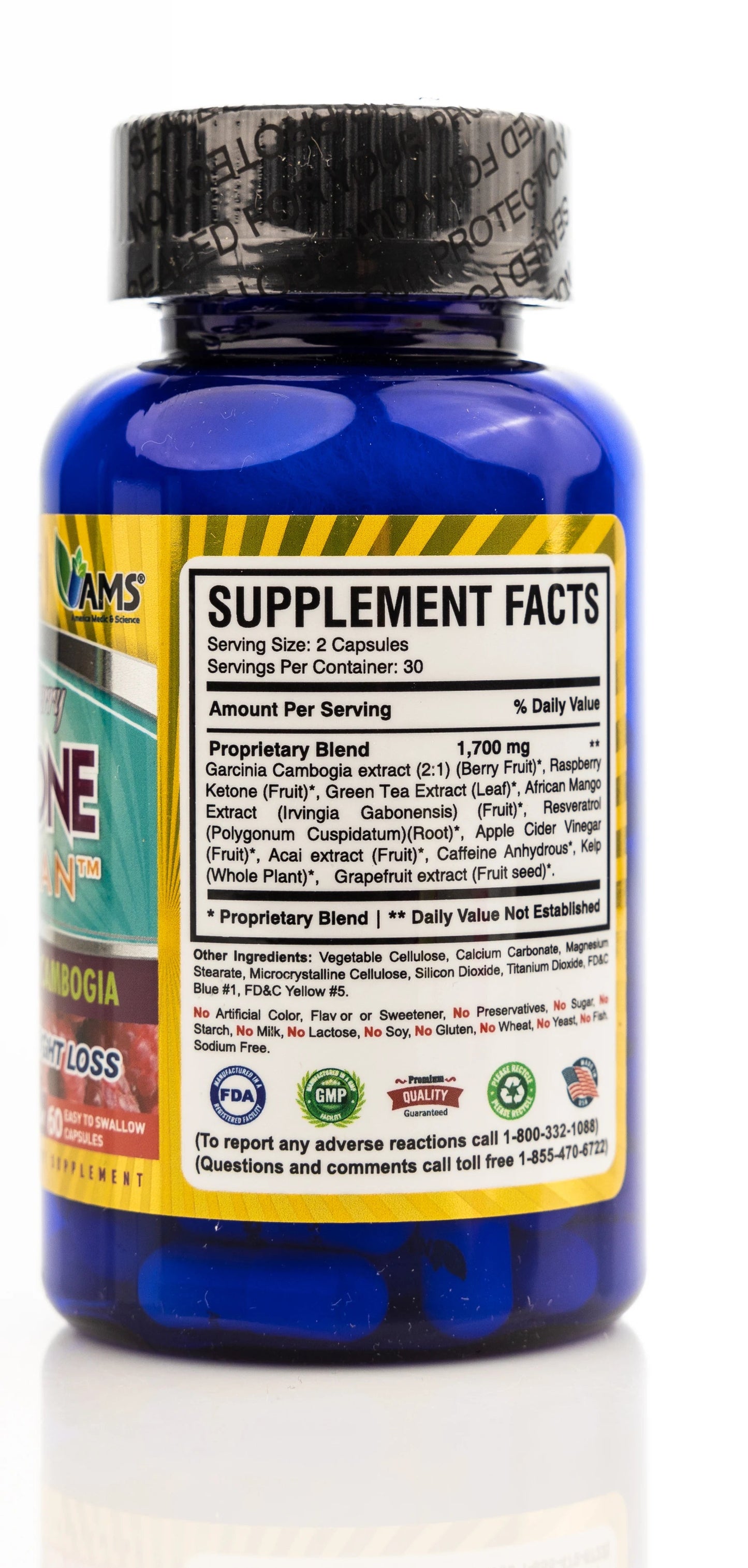 AMS Raspberry Ketone Lean Weight Loss 60 Capsule