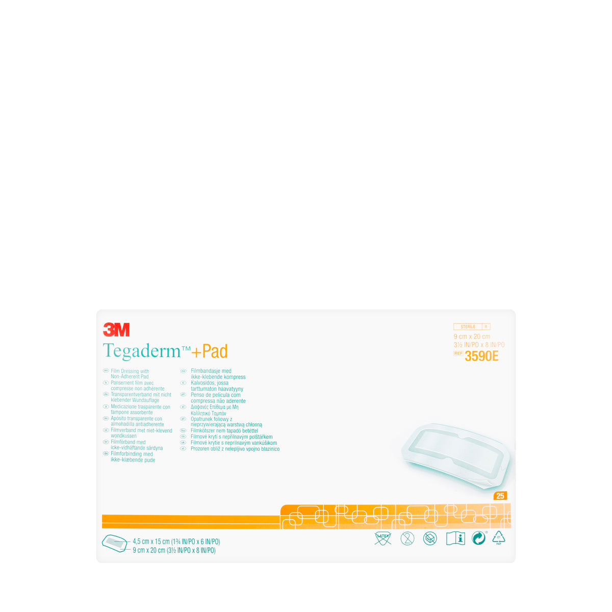 3M Tegaderm + Pad 9X20 Cm 25 Pieces