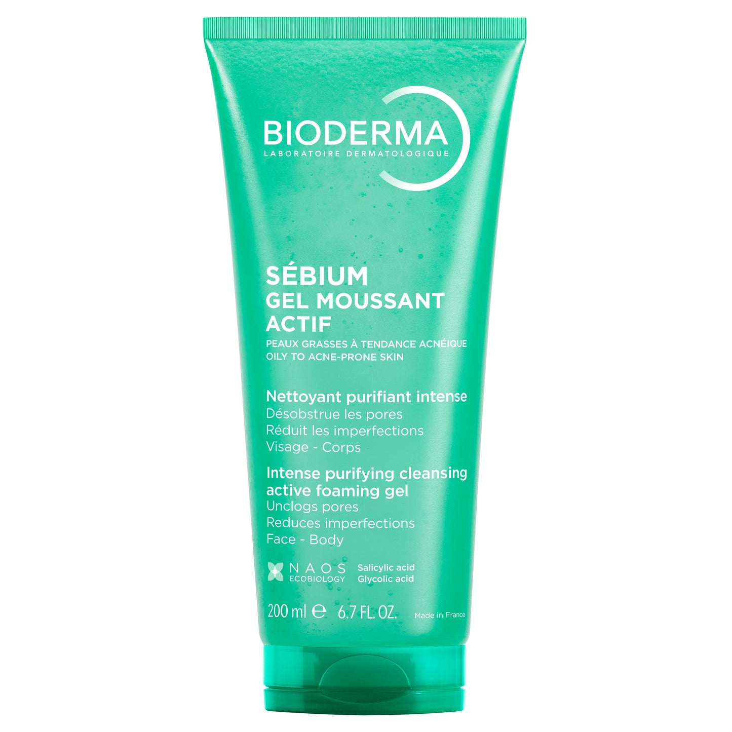 Bioderma Sébium Gel Moussant Actif (Intense Purifying Cleansing Gel) 200 Ml