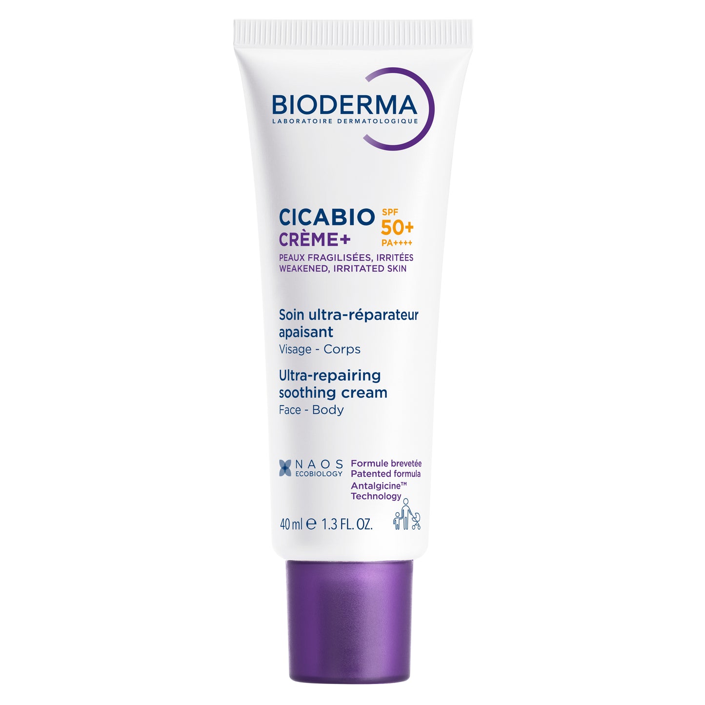 Bioderma Cicabio Crème+ SPF 50+ (Ultra-Repairing Soothing Cream with Very High UV Protection) 40 Ml