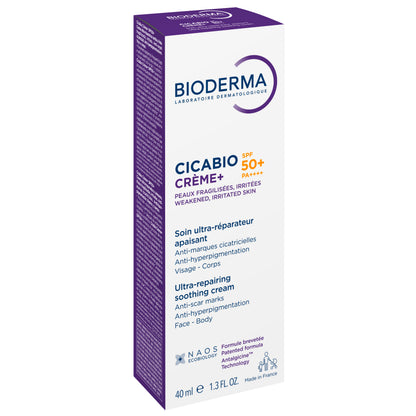 Bioderma Cicabio Crème+ SPF 50+ (Ultra-Repairing Soothing Cream with Very High UV Protection) 40 Ml
