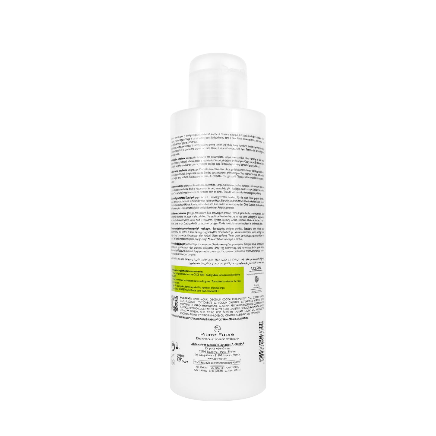 A-Derma Exomega Emolient Foam Gel 500 Ml