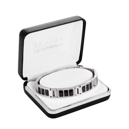 Sabona 350 Black Carbon Stainless Magnetic Bracelet [Large]