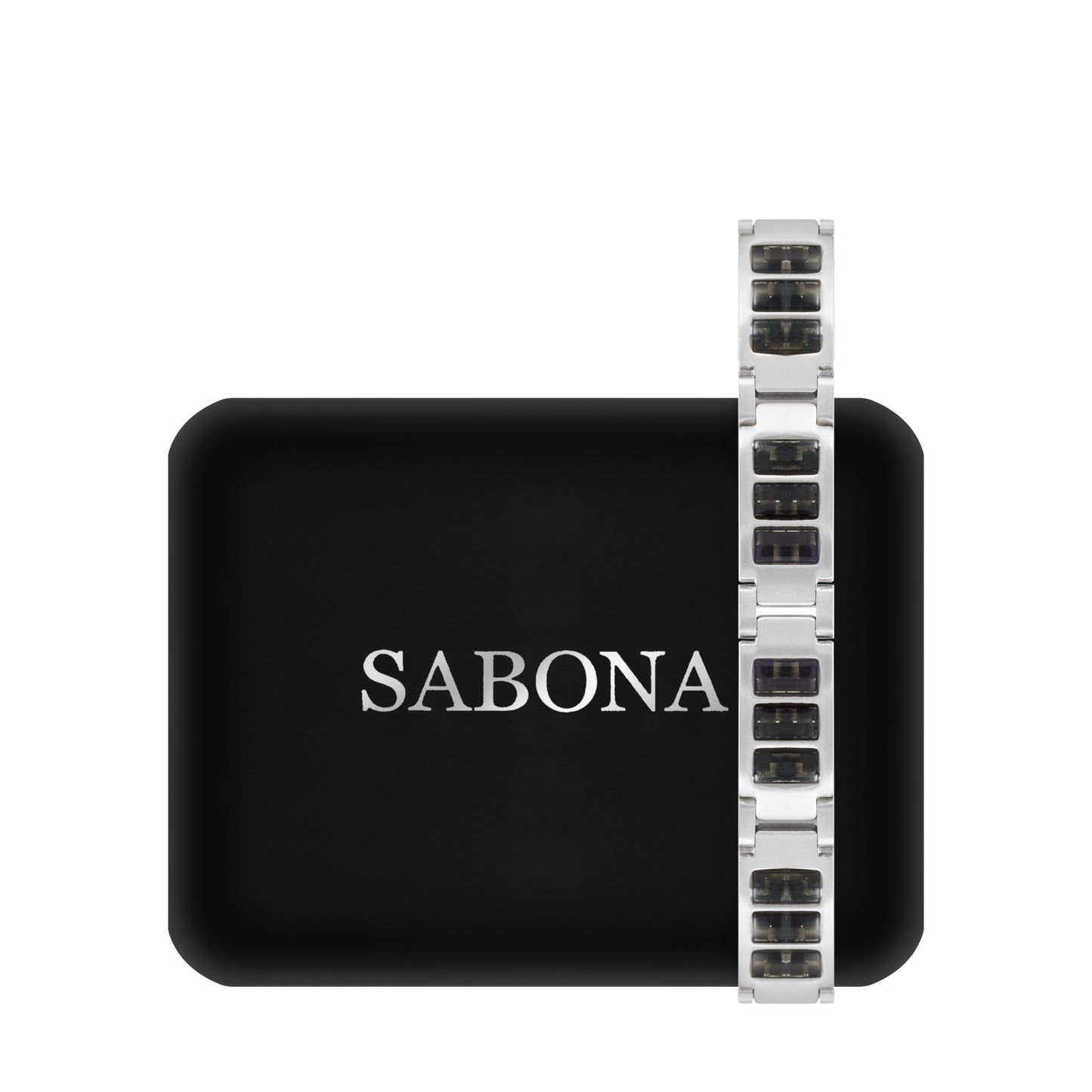 Sabona 350 Black Carbon Stainless Magnetic Bracelet [Large]