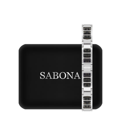 Sabona 350 Black Carbon Stainless Magnetic Bracelet [Large]