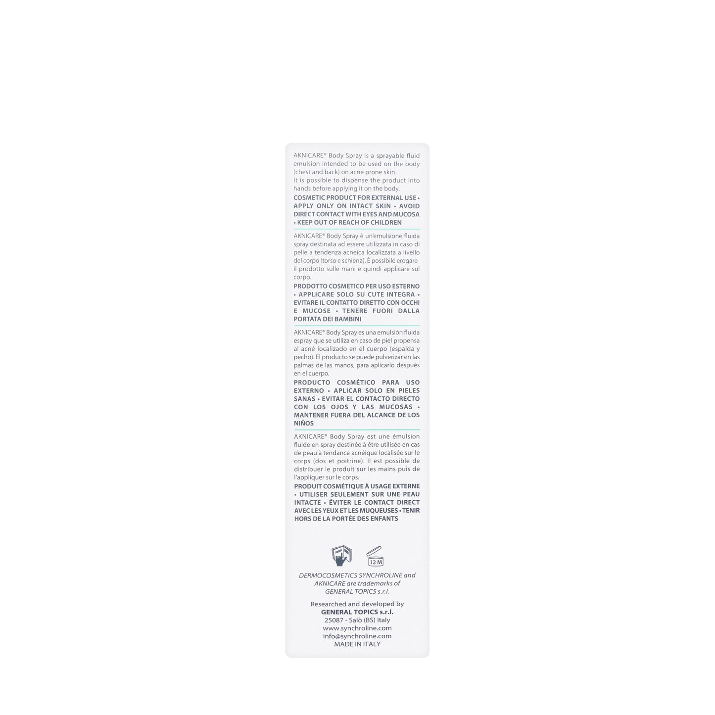 Aknicare Chest And Back Spray 100 Ml