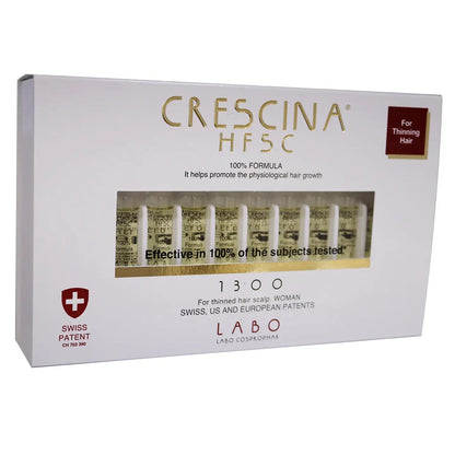Crescina HFSC Re-Growth Thinnig & Hair Subject To Fall [Woman-1300] 20 Vials x 3.5 Ml